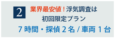 初回限定浮気調査プラン激安